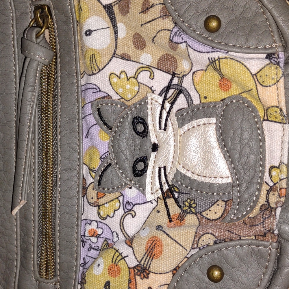 Purse☮️VINTAGE☮️ UNION BAY Cat/Fox Lovers Crossbody Bag - Picture 3 of 10